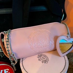 Juicy Y2K pink leather small barrel bag